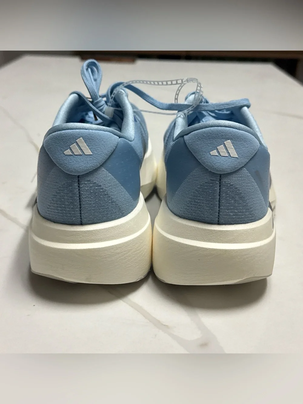 Adidas Women's Adizero Evo SL 'Glow Blue Silver Metallic' JS4453 size 9.5